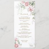 Blush & Eucalyptus Bloemen Huwelijk Menu (Voorkant)