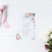 Blush & Eucalyptus Bloemzoet 16 Verjaardag Kaart