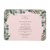 Blush Eucalyptus Greenery Wedding Invitation Magneet (Horizontaal)