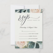 BLUSH EUCALYPTUS ROOS KRAFT GRAY WEDDING RSVP (Voorkant)
