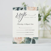 BLUSH EUCALYPTUS ROOS KRAFT GRAY WEDDING RSVP (Staand voorkant)