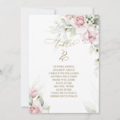 Blush & Eucalyptus Tabel Nummer 2 Zitkuur Kaart (Achterkant)