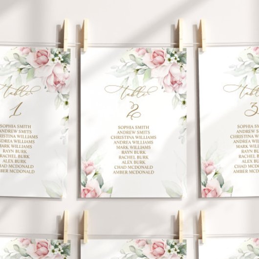 Blush & Eucalyptus Tabel Nummer 2 Zitkuur Kaart