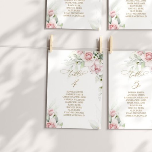 Blush & Eucalyptus Tabel Nummer 4 Zitkuur Kaart