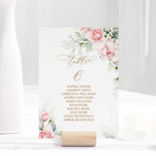 Blush & Eucalyptus Tabel Nummer 6 Zitkuur Kaart