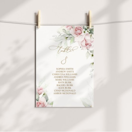 Blush & Eucalyptus Tabel Nummer 8 Zitkuur Kaart