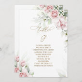 Blush & Eucalyptus Tabel Nummer 9 Zitkuur Kaart (Voorkant / Achterkant)