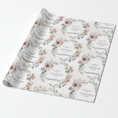 Blush eucalyptus Wedding toevoegen Naam & Gefelici Cadeaupapier (Uitgerold)