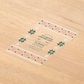 Blush Evergreen Ugly Sweater Christmas Party Acryl Uitnodigingen (Laagn)