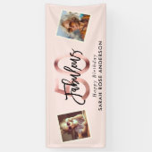 Blush Fabulous 50e Verjaardag Foto Roze Spandoek (Verticaal)