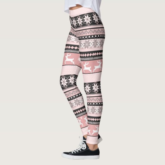 Blush Fair Isle Pattern Leggings (Links)