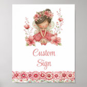 Blush Fairy Girl Whimsical Floral Birthday Custom  Poster (Voorkant)