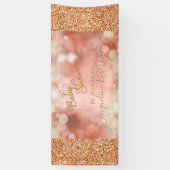 Blush Fairy Licht Roos Gold Glitter Baby shower Spandoek (Verticaal)