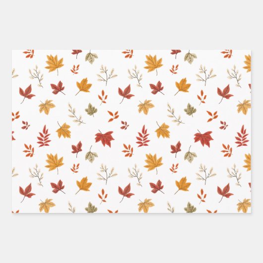 Blush Fall Leaves Pattern  Inpakpapier Vel (Voorkant 2)