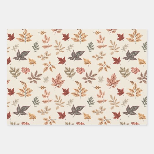Blush Fall Leaves Pattern  Inpakpapier Vel (Voorkant)