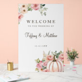 Blush Fall Wedding Welkom Acryl Bord (Huwelijk)