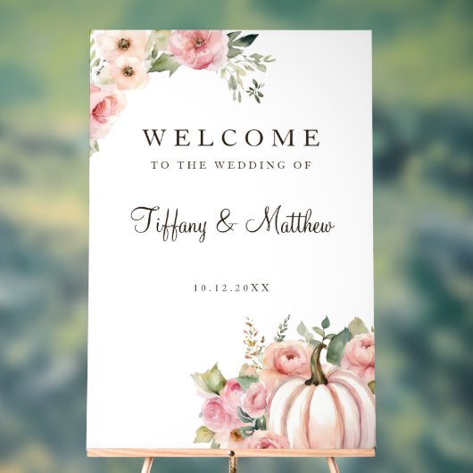 Blush Fall Wedding Welkom Acryl Bord (Neutraal)