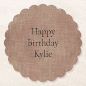 Blush Faux Linen (linnen look) Kartonnen Onderzetters (Voorkant)