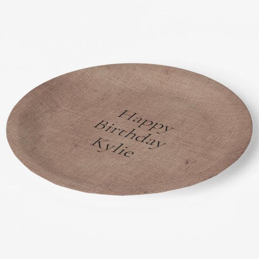 Blush Faux Linen (linnen look) Papieren Bordje (Gekanteld)