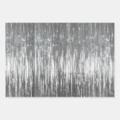 Blush Faux Linnen (linnen look) Zilver Glitter Inpakpapier Vel (Voorkant 3)