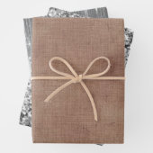 Blush Faux Linnen (linnen look) Zilver Glitter Inpakpapier Vel (In situ)