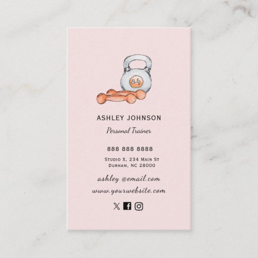 Blush Fitness apparatuur Personal Trainer Visiteka Visitekaartje (Voorkant)
