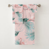 Blush Flamingo Palm Vibes #1 Bad Handdoek (Insitu)