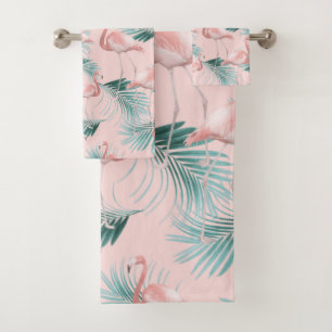 Blush Flamingo Palm Vibes #1 Bad Handdoek