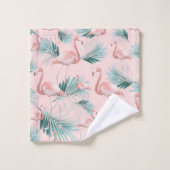 Blush Flamingo Palm Vibes #1 Bad Handdoek (Wasdoekje)