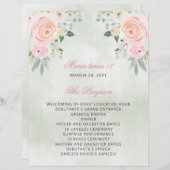 Blush Floral 18 Candles and Rozen Ceremony Program (Voorkant / Achterkant)