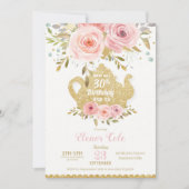 Blush Floral 30th Birthday High Tea Party OM HET E Kaart (Voorkant)