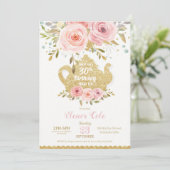Blush Floral 30th Birthday High Tea Party OM HET E Kaart (Staand voorkant)