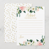 Blush Floral Advice voor een Bride-To-Be-kaart Kaart (Voorkant / Achterkant)