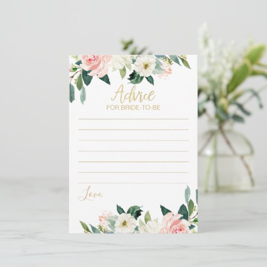 Blush Floral Advice voor een Bride-To-Be-kaart Kaart (Staand voorkant)