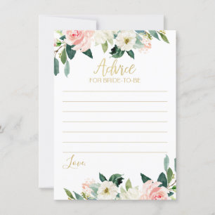 Blush Floral Advice voor een Bride-To-Be-kaart Kaart