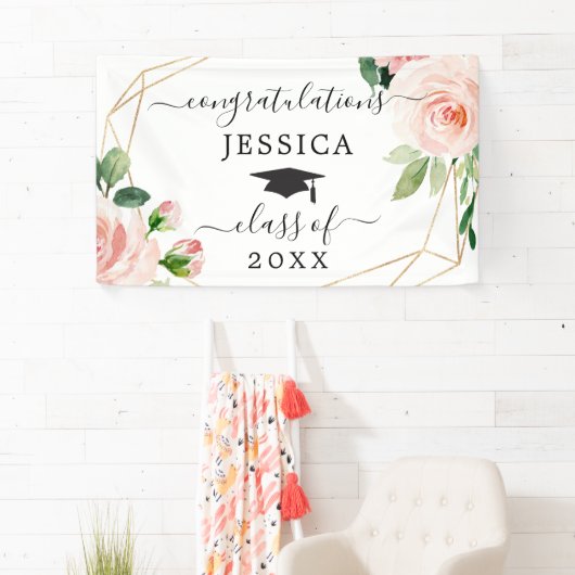 Blush Floral Afstuderen Banners (Insitu)