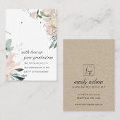 BLUSH FLORAL AFSTUDEREN KETTING OORBEL KAART PLAATSKAARTJE (Voorkant / Achterkant)