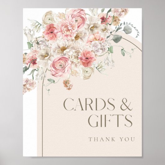 Blush Floral Arch Kaarten en geschenken teken Poster (Voorkant)