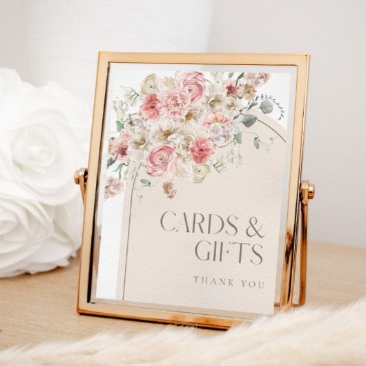 Blush Floral Arch Kaarten en geschenken teken Poster
