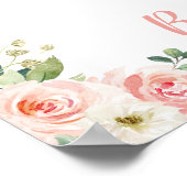 Blush Floral Baby Giraffe Safari Wild One Welkom Poster (Hoek)