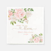 Blush floral baby in bloom baby shower servetten (Voorkant)