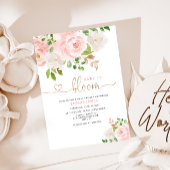Blush floral baby in bloom baby shower-uitnodiging kaart