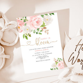 Blush floral baby in bloom baby shower-uitnodiging kaart