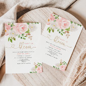 Blush floral baby in bloom baby shower-uitnodiging kaart
