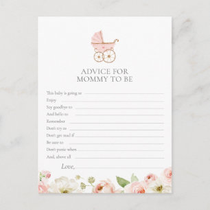 Blush Floral Baby shower Advies voor mama Kaart
