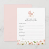 Blush Floral Baby shower Advies voor mama Kaart (Voorkant / Achterkant)