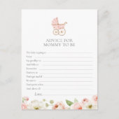 Blush Floral Baby shower Advies voor mama Kaart (Voorkant)