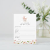 Blush Floral Baby shower Advies voor mama Kaart (Staand voorkant)