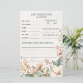 Blush floral baby shower advies & voorspellingskaa (Staand voorkant)