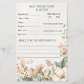 Blush floral baby shower advies & voorspellingskaa (Voorkant)